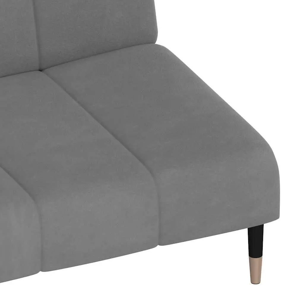 Sofa Bed Grey Velvet 2 Seater Convertible Day Bed