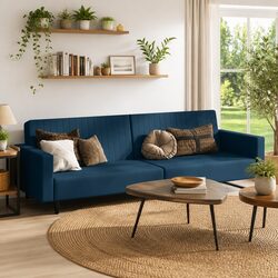 Blue Velvet Sofa Bed - Versatile Comfort for Your Space