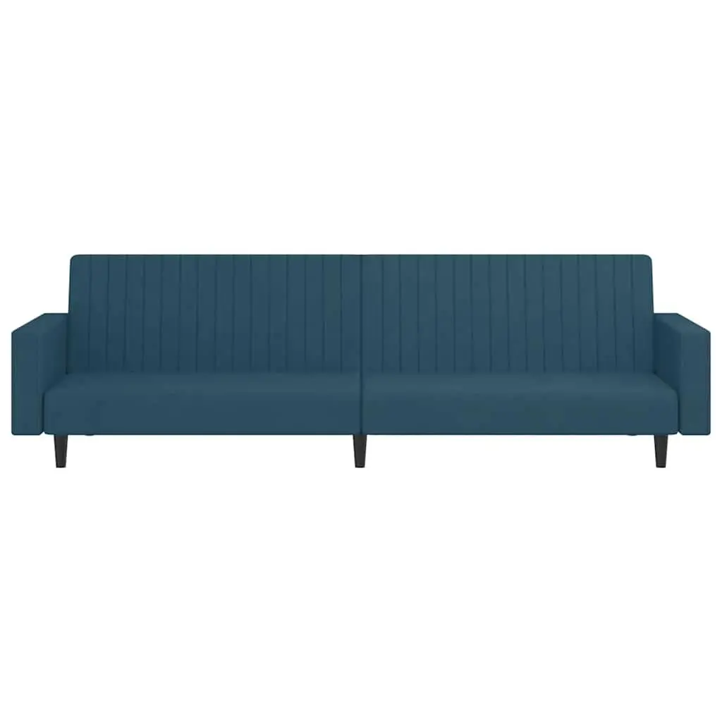 Sofa Bed Blue Velvet 2-Seater Convertible Sleeper Couch Day Bed