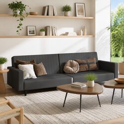 Compact Grey Velvet Sofa Bed Design