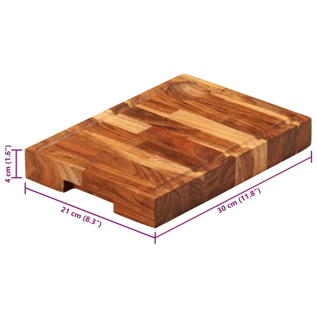 Solid Wood Chopping Board 30x21x4 cm Kitchen Cutting Serving Acacia Natural