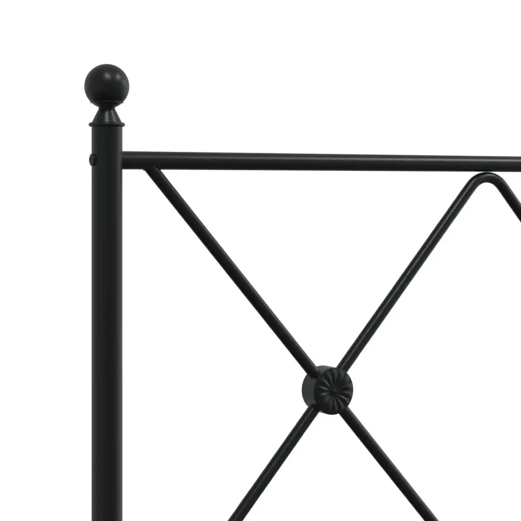 Metal Bed Frame King Single 107x203cm Black Bedroom Headboard Steel Slats