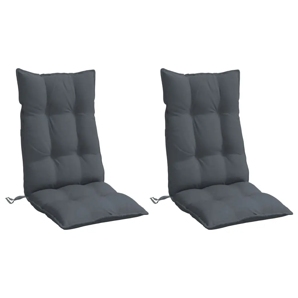 Highback Chair Cushions Anthracite 2 pcs Oxford Fabric Outdoor Garden Patio