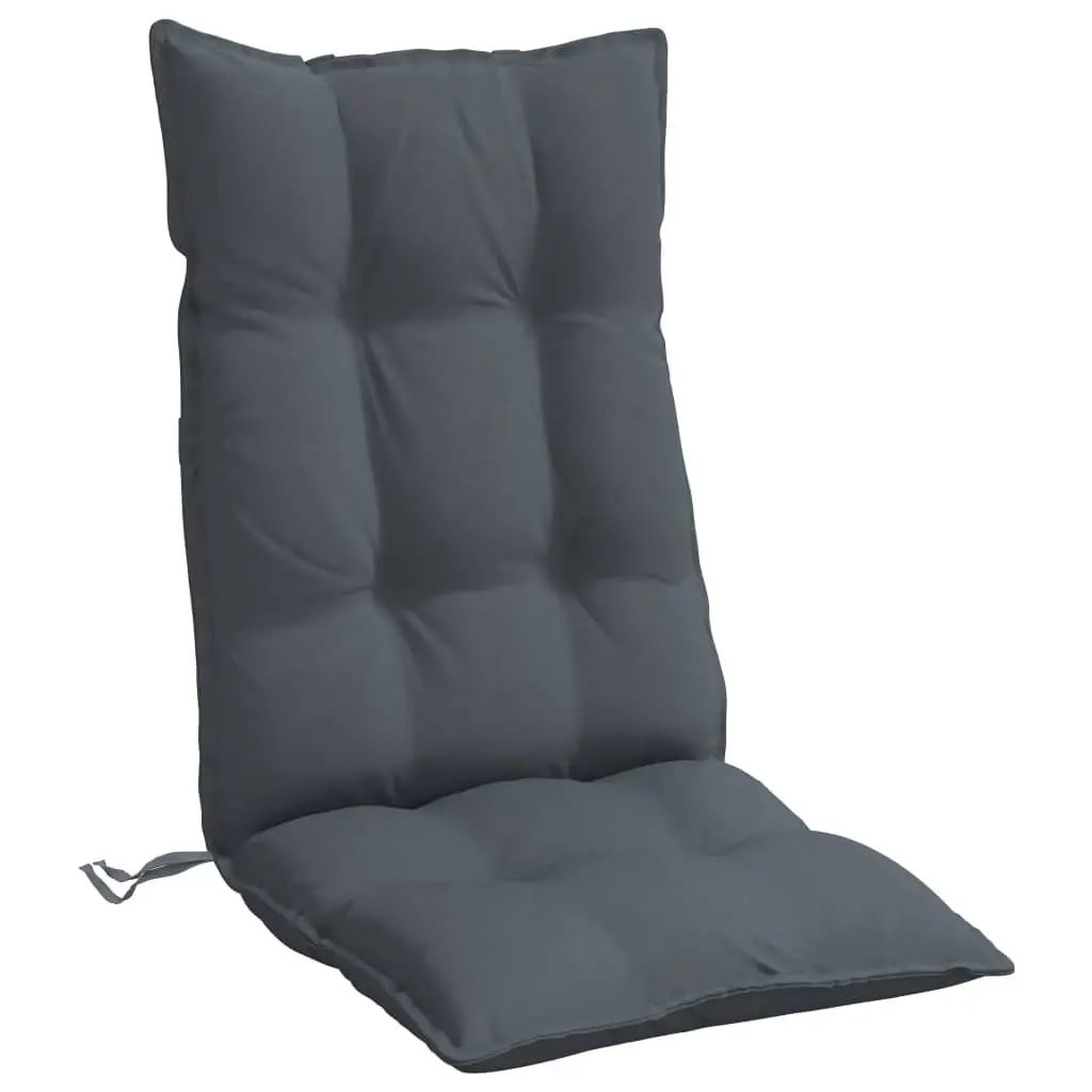 Highback Chair Cushions Anthracite 2 pcs Oxford Fabric Outdoor Garden Patio
