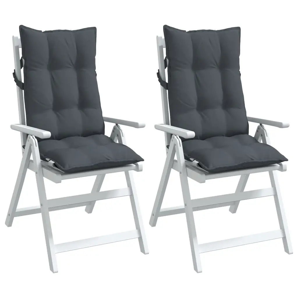 Highback Chair Cushions Anthracite 2 pcs Oxford Fabric Outdoor Garden Patio