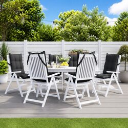 Highback Chair Cushions 6 pcs Anthracite Oxford Fabric Outdoor Garden Patio