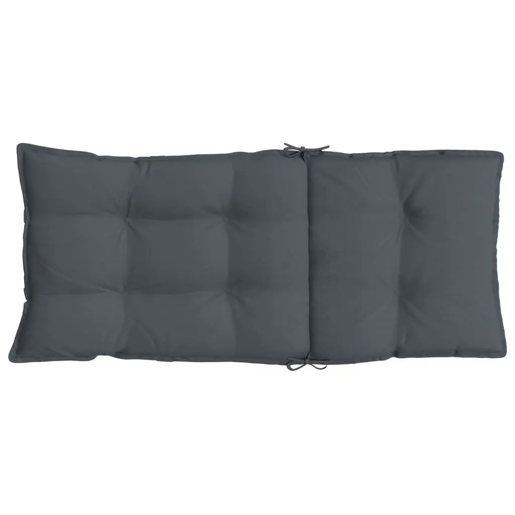 Highback Chair Cushions Anthracite 6 Piece Oxford Fabric Outdoor Garden Patio