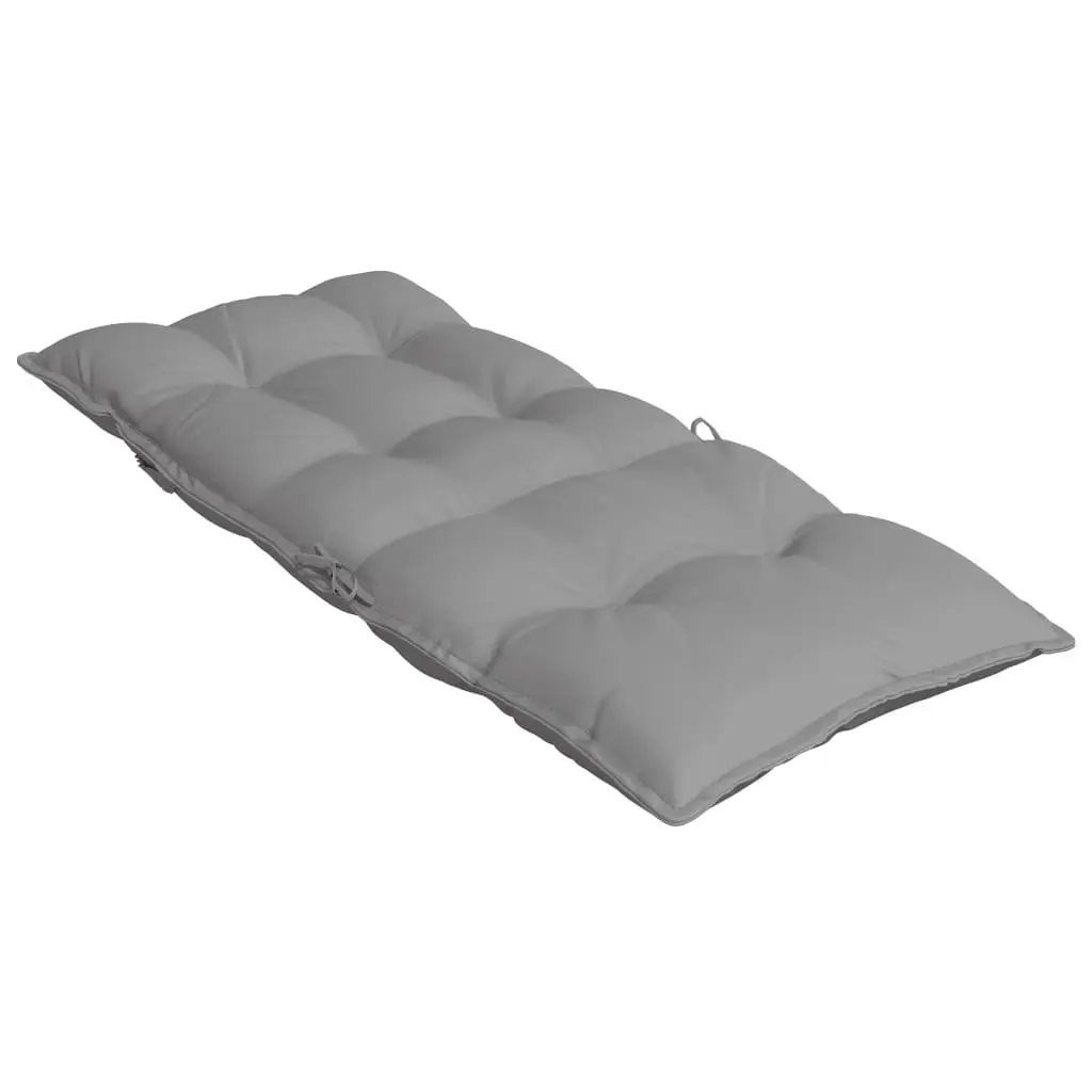 Highback Chair Cushions Grey Oxford Fabric Set of 6 Outdoor Garden Patio Seat