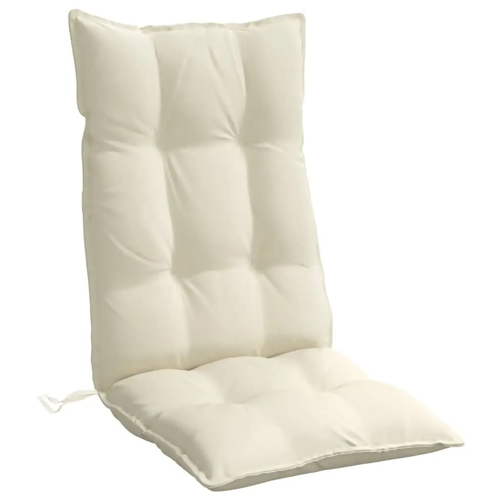 Highback Chair Cushions Cream 4 Piece Durable Oxford Fabric Soft Filling Outdoor Indoor Seating Pad