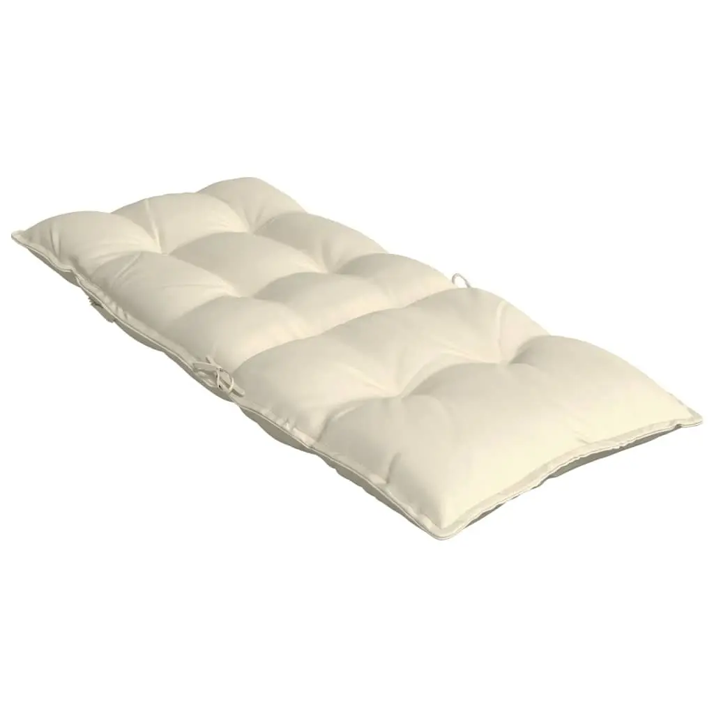 Outdoor Cushions Set 6 Pieces Cream Highback Chair Pads Water-Resistant Oxford Fabric for Garden Patio Furniture