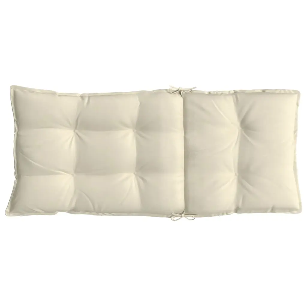 Outdoor Cushions Set 6 Pieces Cream Highback Chair Pads Water-Resistant Oxford Fabric for Garden Patio Furniture