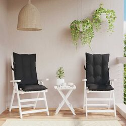Concise Comfort with Black Oxford Fabric Chair Cushions