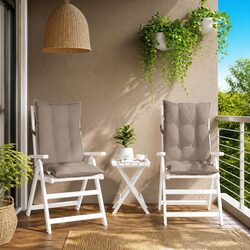 Essential Taupe Highback Chair Cushions - 2 pcs for Your Comfort