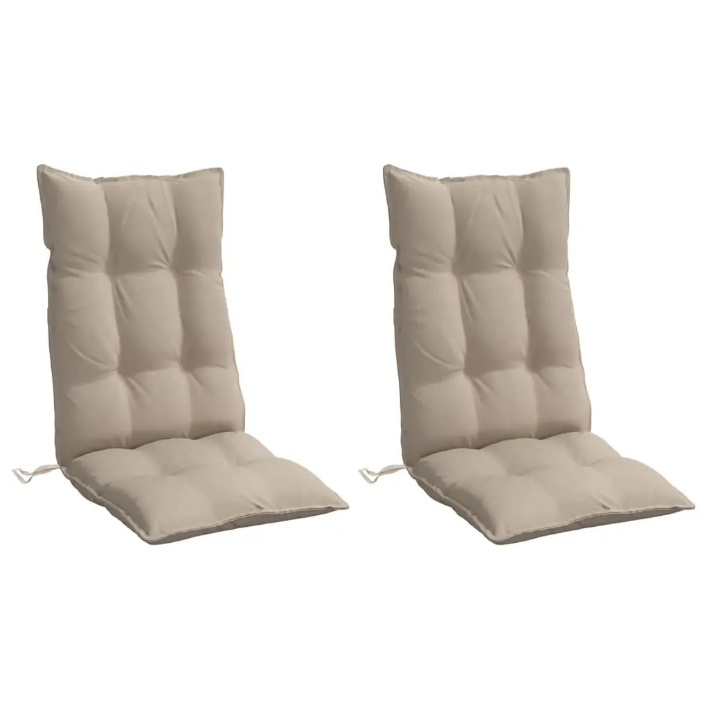 Highback Chair Cushions Taupe 2 pcs Oxford Fabric Outdoor Garden Patio Furniture