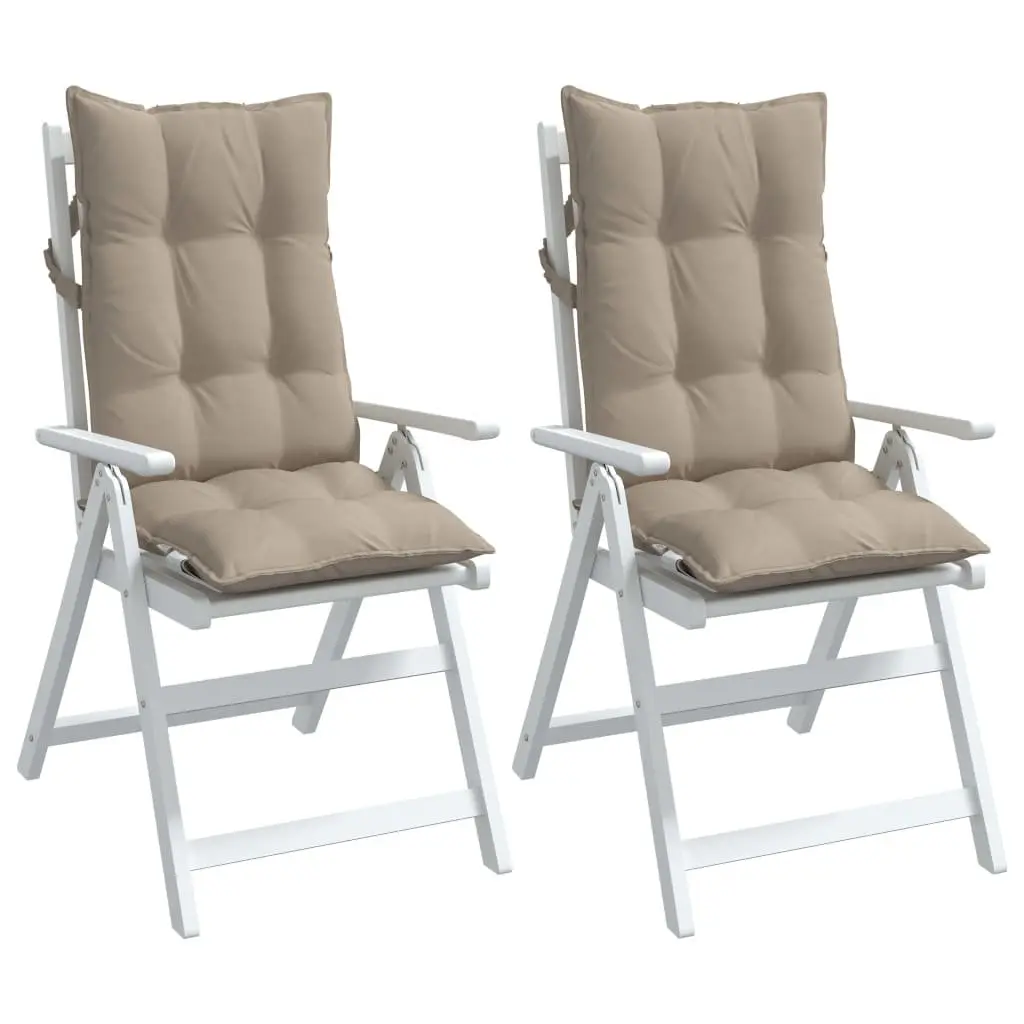 Highback Chair Cushions Taupe 2 pcs Oxford Fabric Outdoor Garden Patio Furniture