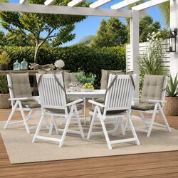 Highback Chair Cushions 6 pcs Taupe Oxford Fabric Outdoor Garden Patio Seat Pad