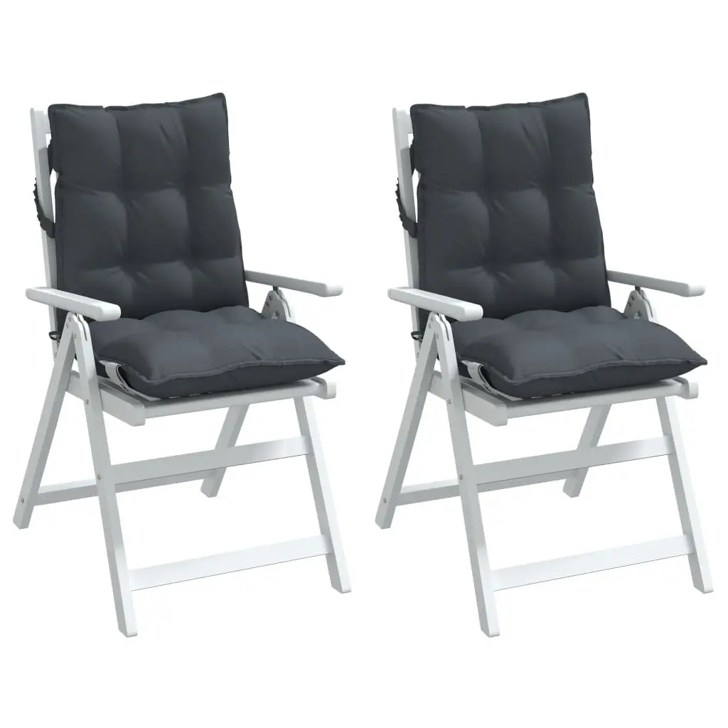Lowback Chair Cushions Anthracite 2 pcs Oxford Fabric Outdoor Garden Patio Seat