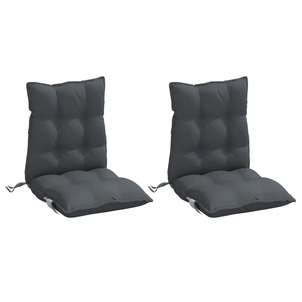 Lowback Chair Cushions Anthracite 2 pcs Oxford Fabric Outdoor Garden Patio Seat