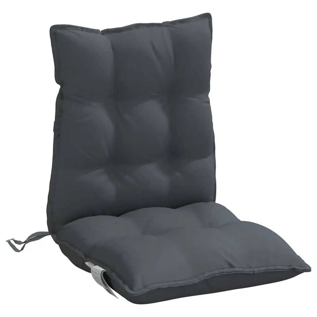 Low Back Chair Cushions Anthracite 50 x 100 cm Durable Oxford Fabric Outdoor Indoor Seating 4 Piece Set