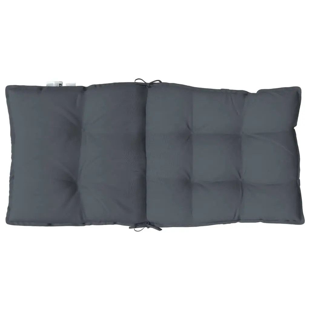 Low Back Chair Cushions Anthracite 50 x 100 cm Durable Oxford Fabric Outdoor Indoor Seating 4 Piece Set