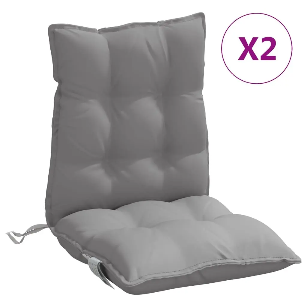 Lowback Chair Cushions Grey 2 Pieces Oxford Fabric Outdoor Garden Patio Seat Pad