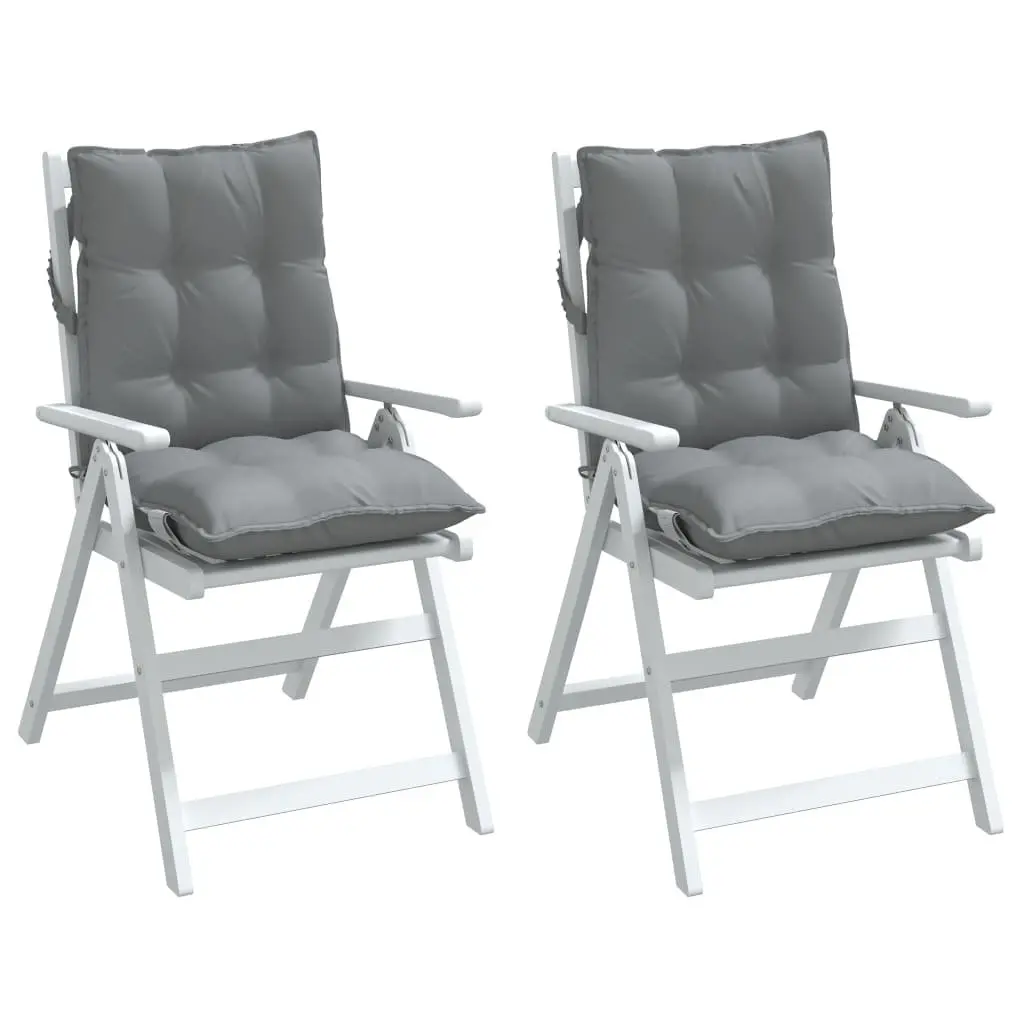 Lowback Chair Cushions Grey 2 Pieces Oxford Fabric Outdoor Garden Patio Seat Pad