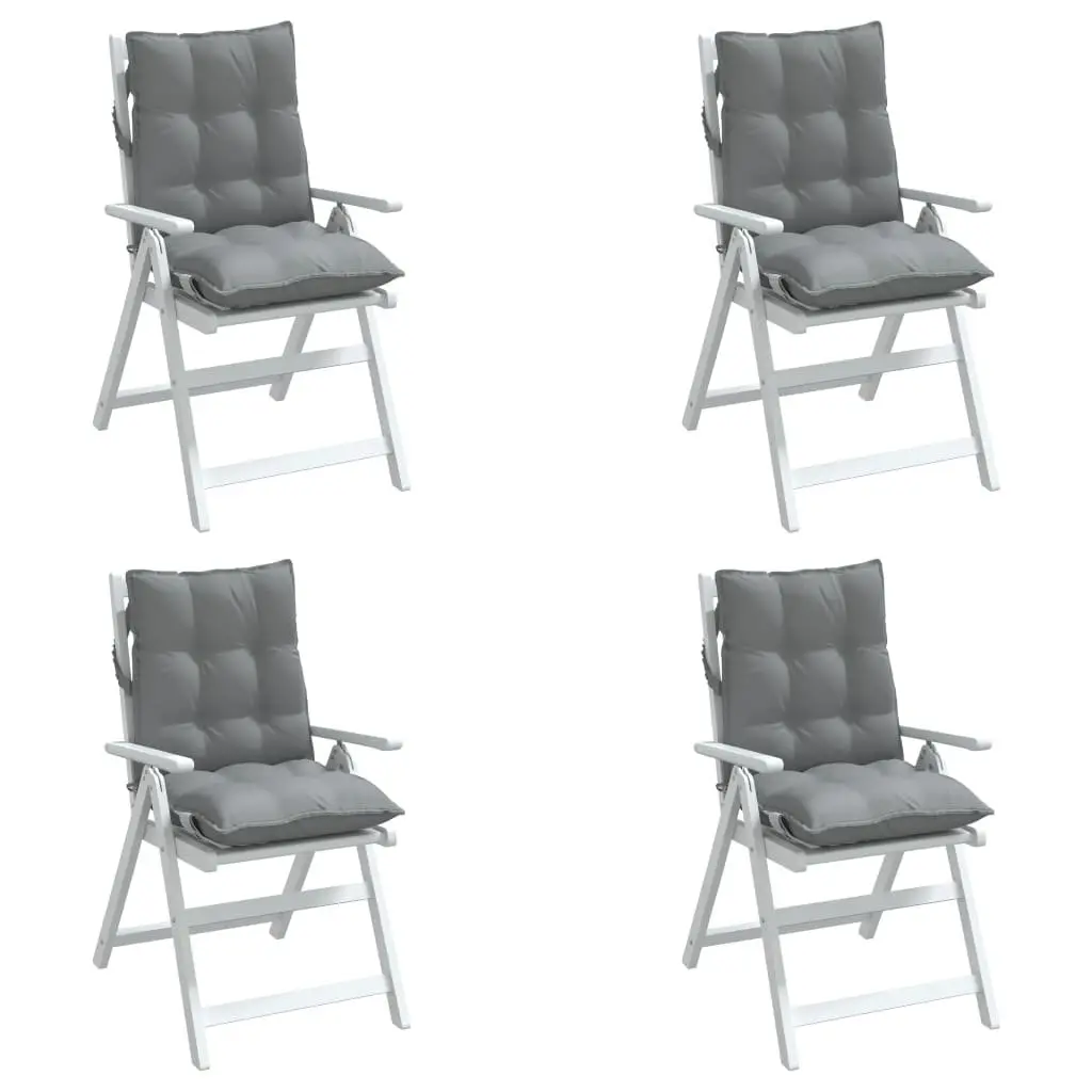 Lowback Chair Cushions Grey 4 Piece Set Oxford Fabric Outdoor Garden Patio Seat