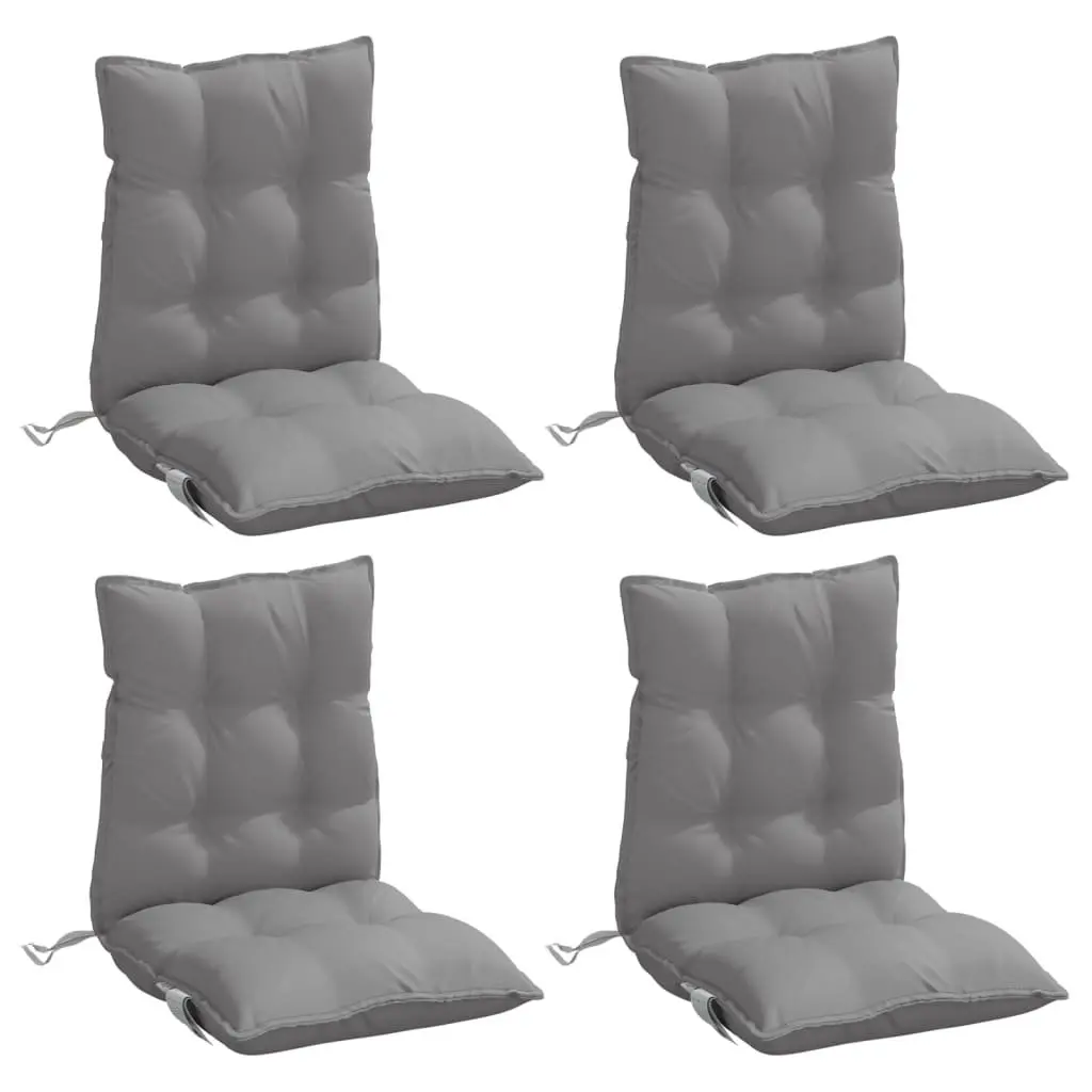 Lowback Chair Cushions Grey 4 Piece Set Oxford Fabric Outdoor Garden Patio Seat