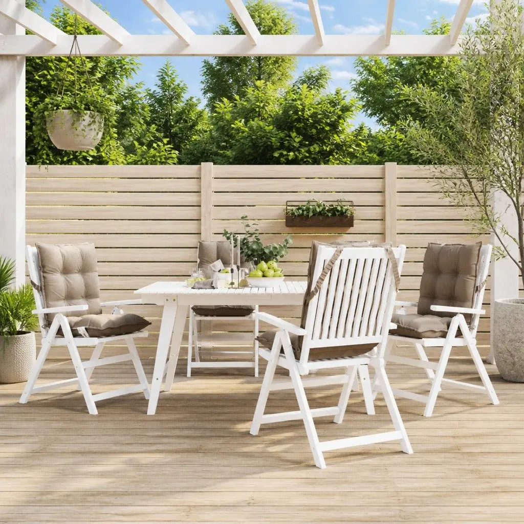 Lowback Chair Cushions Taupe 4 Pieces Oxford Fabric Outdoor Garden Patio Seat