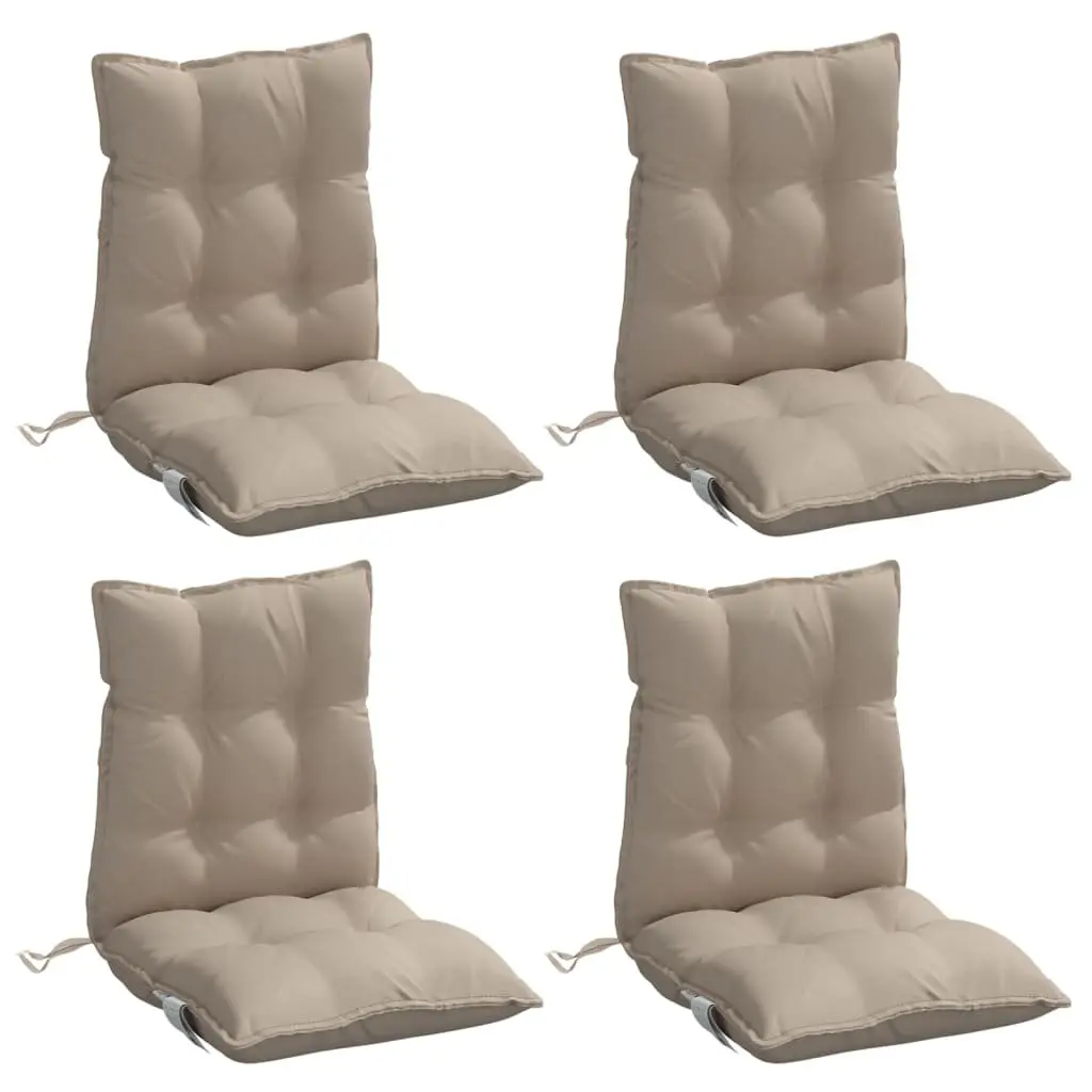 Lowback Chair Cushions Taupe 4 Pieces Oxford Fabric Outdoor Garden Patio Seat