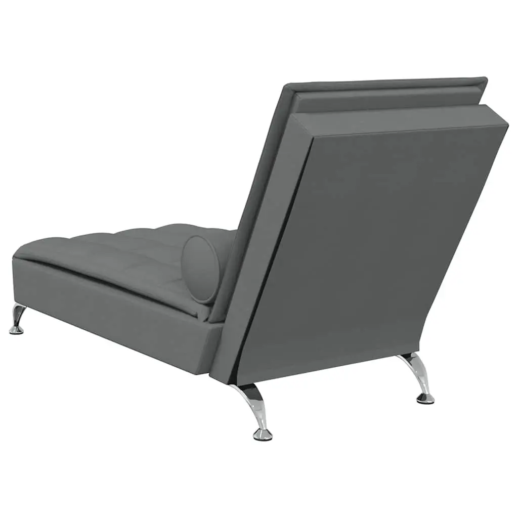 Grey Fabric Massage Chaise Lounge with Vibration