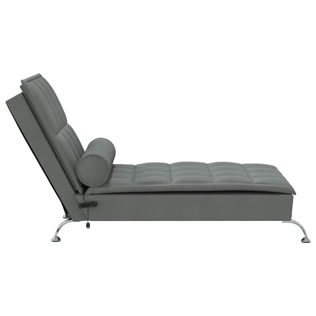 Grey Fabric Massage Chaise Lounge with Vibration