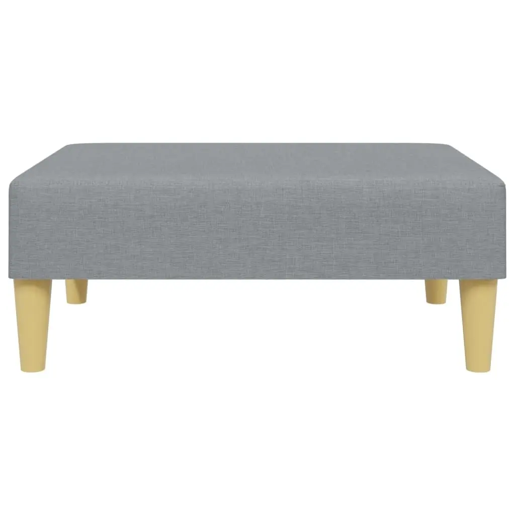Footstool Light Grey Fabric Plywood Frame Durable Stable