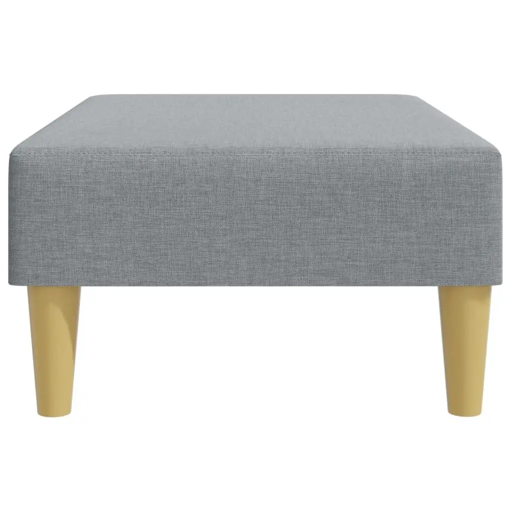 Footstool Light Grey Fabric Plywood Frame Durable Stable