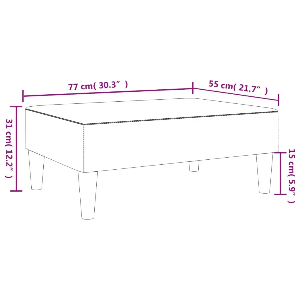 Footstool Light Grey Fabric Plywood Frame Durable Stable