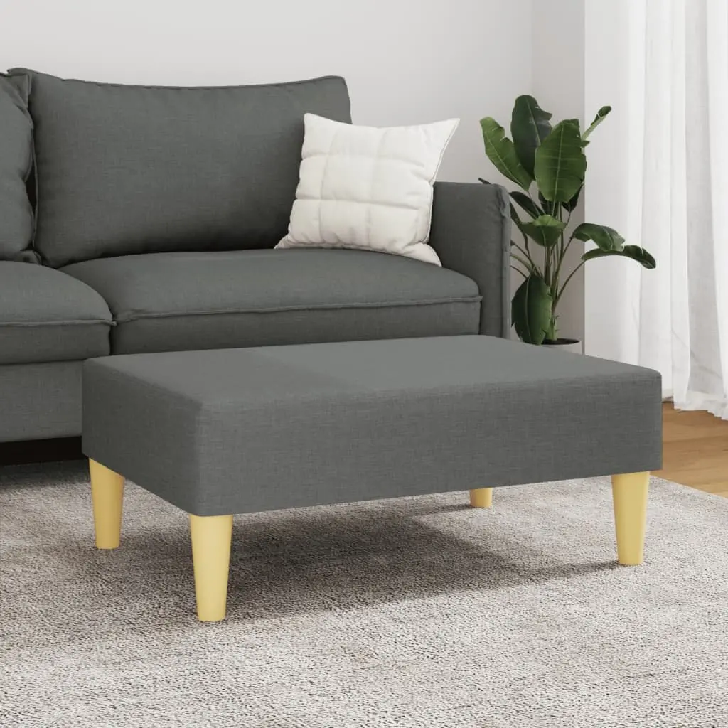 Dark Grey Fabric Footstool Foot Rest Ottoman Compact Living Room Furniture