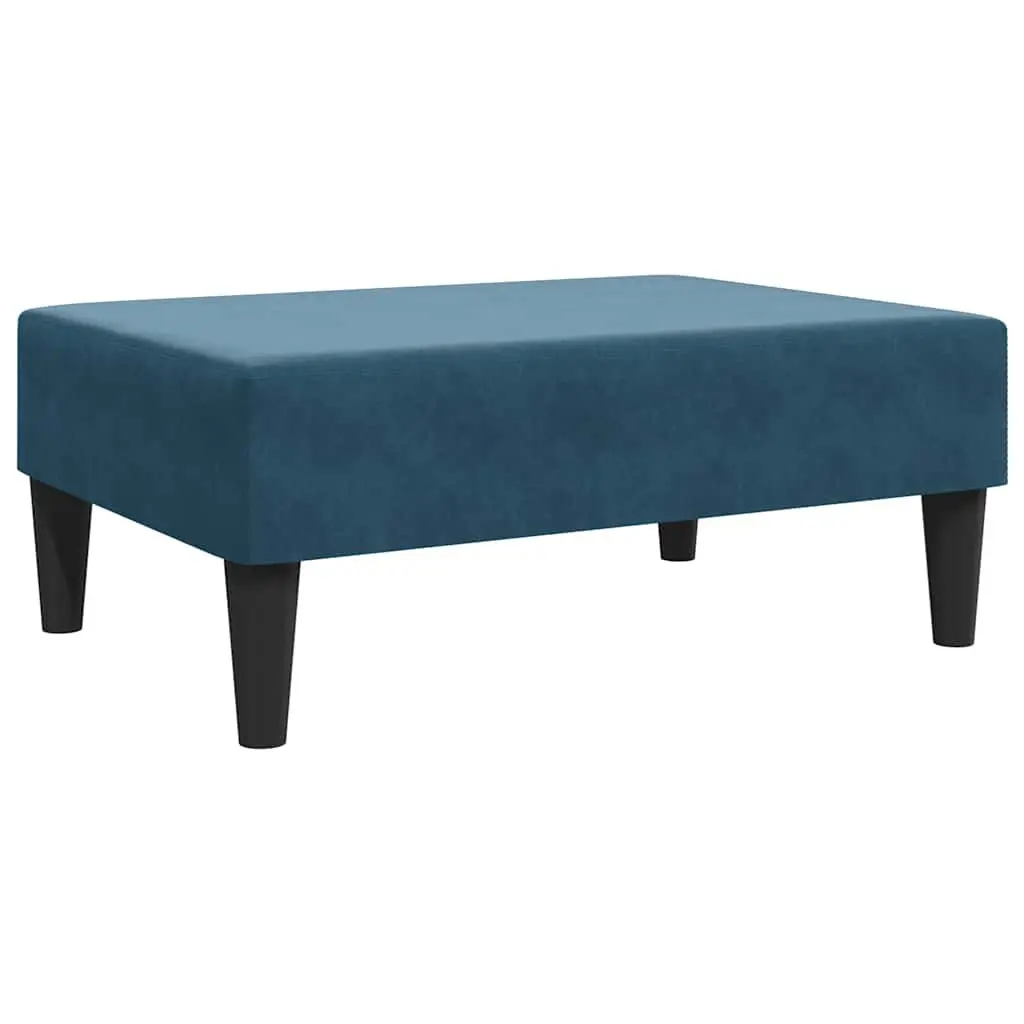 Ottoman Blue Velvet Soft Upholstered Footrest for Living Room and Bedroom Furniture