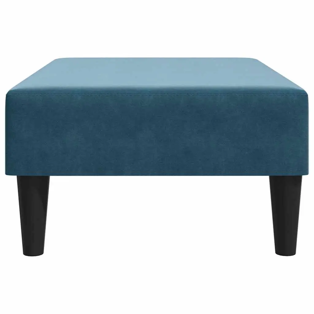 Ottoman Blue Velvet Soft Upholstered Footrest for Living Room and Bedroom Furniture