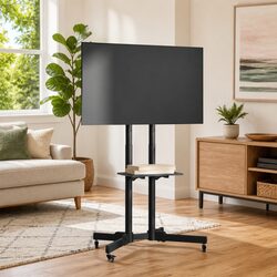 Rolling TV Stand with Adjustable Height for 32-70 Inch Screens