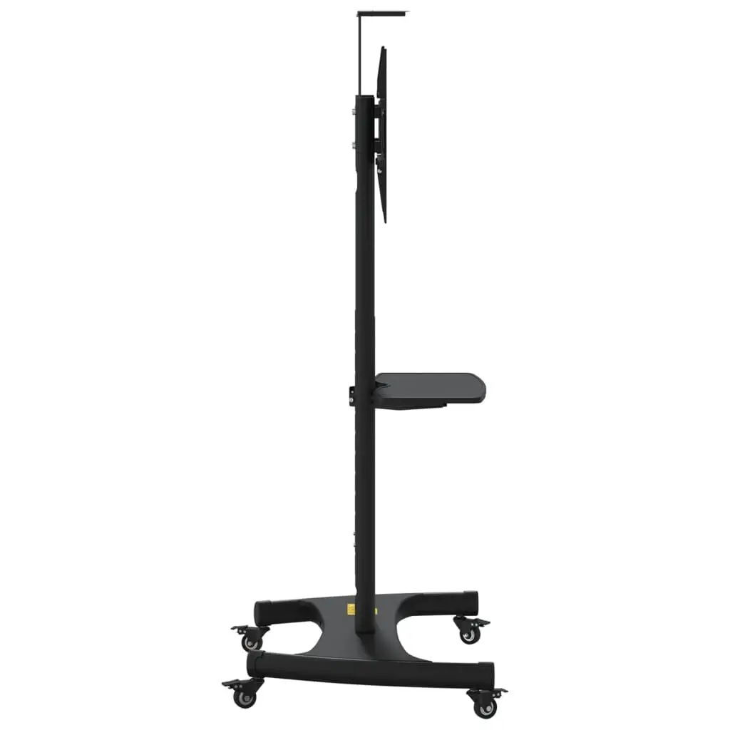 TV Stand on Wheels Black Height Adjustable for 32-70 Inch Monitors with Lockable Castors
