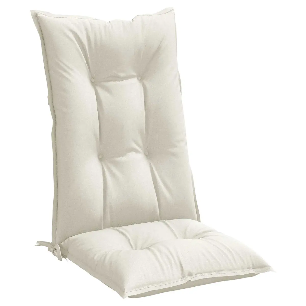 Highback Chair Cushions Set 4pcs Cream Outdoor Garden Patio Seat Pad Cushion