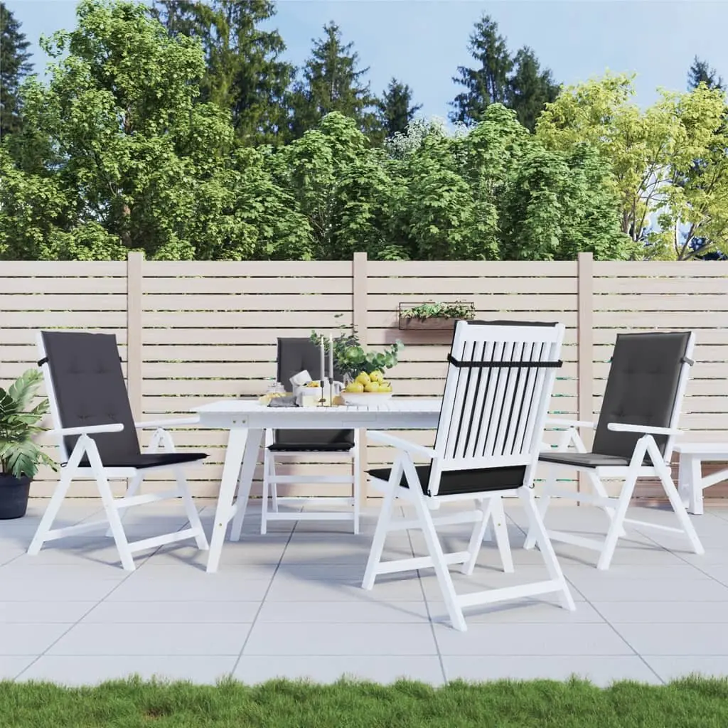 Highback Chair Cushions Anthracite 4 Piece Outdoor Garden Patio Seat Pad