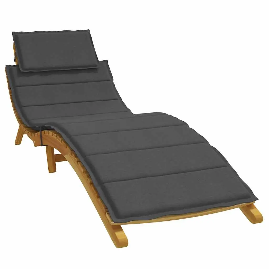 Sun Lounger Cushion Anthracite Outdoor Garden Patio Chair Pad 186x58x4cm Comfort