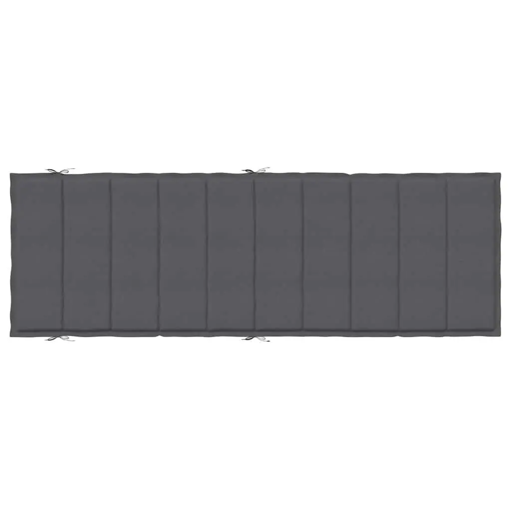 Sun Lounger Cushion Anthracite Outdoor Garden Patio Chair Pad 186x58x4cm Comfort