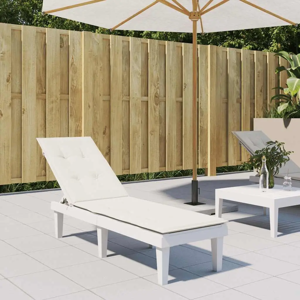 Deck Chair Cushion Cream 75x50x4cm Foam Filled Non-Slip