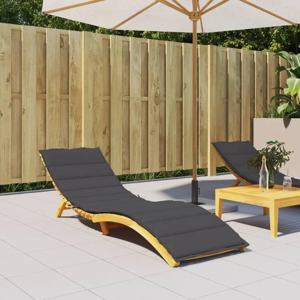Sun Lounger Cushion Anthracite 200x70x4cm Outdoor Garden Patio Chair Pad