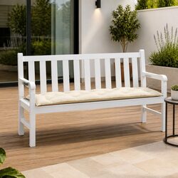 Compact Cream Outdoor Cushion for Garden Benches