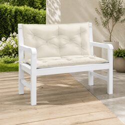Cream Garden Bench Cushions - Soft, Stylish, 2 Pieces