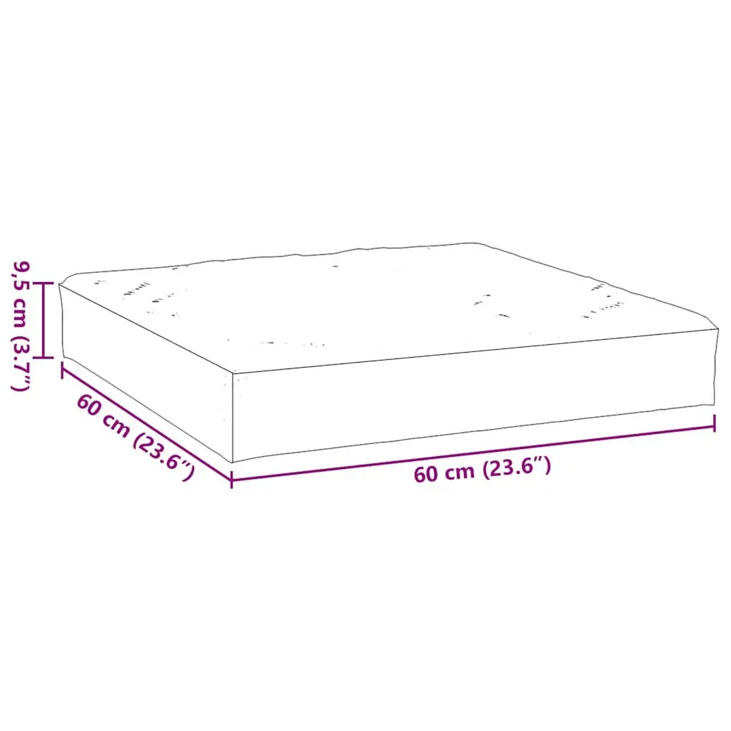 Pallet Cushion Cream 60x60x9.5 cm Foam Filled Durable Polyester Outdoor Indoor Garden Sofa Seat Pad