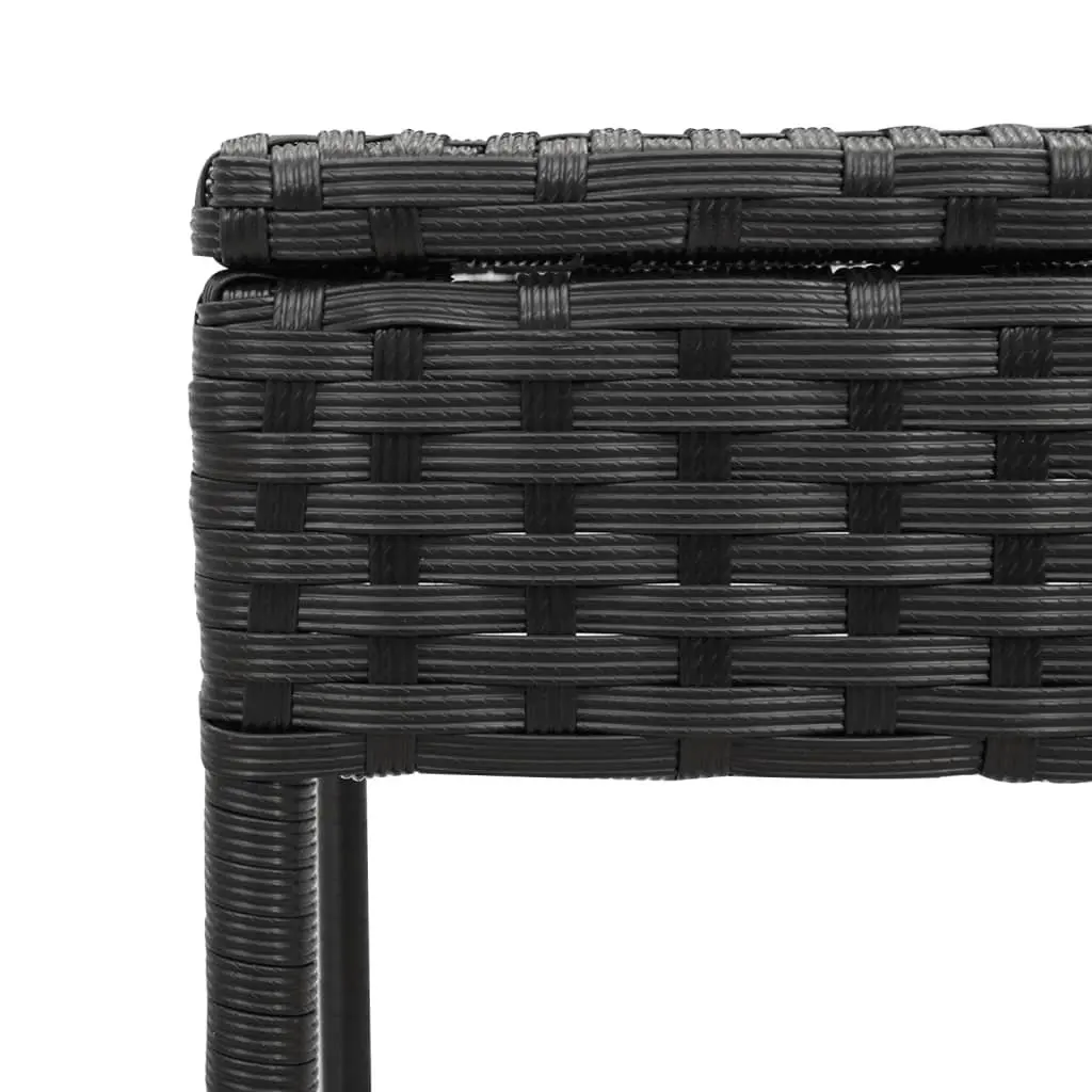 Sun Loungers Set Black 2 Piece Adjustable Backrest and Footrest with Cushions and Side Table